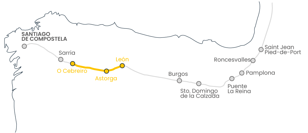 The Camino de Santiago from Leon to O Cebreiro